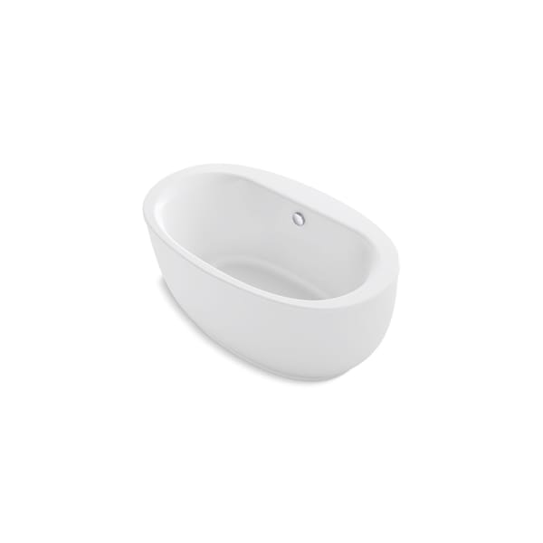 Sunstruck 60 X 34 Oval Freest&ing Bath W/ Fluted Shroud & Center Drain